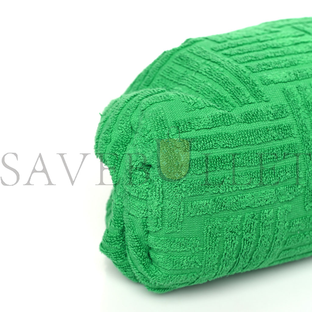 BOTTEGA VENETA SPONGE FABRIC THE POUCH CLUTCH GRASS (29*17*11cm)