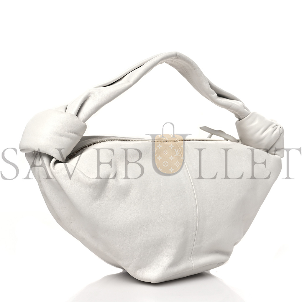 BOTTEGA VENETA CALFSKIN TEEN DOUBLE KNOT HOBO WHITE  (25*13*12cm)