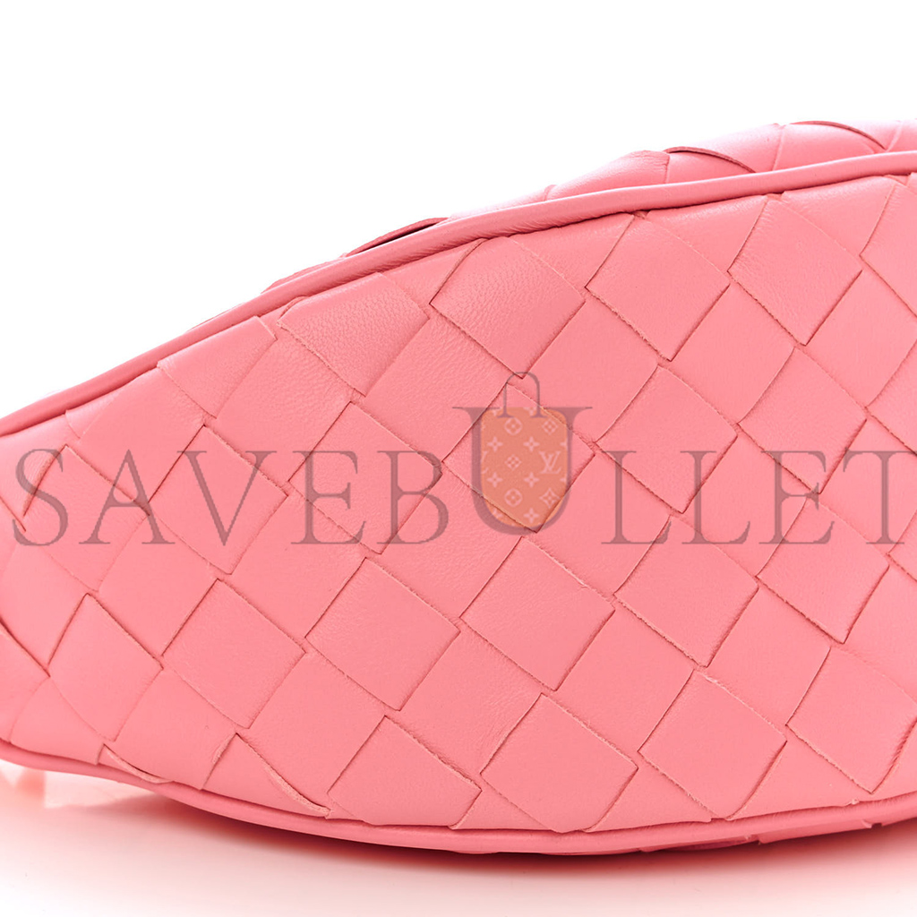 BOTTEGA VENETA NAPPA INTRECCIATO HALF MOON POUCH ON STRAP RIBBON  (24*11*10cm)