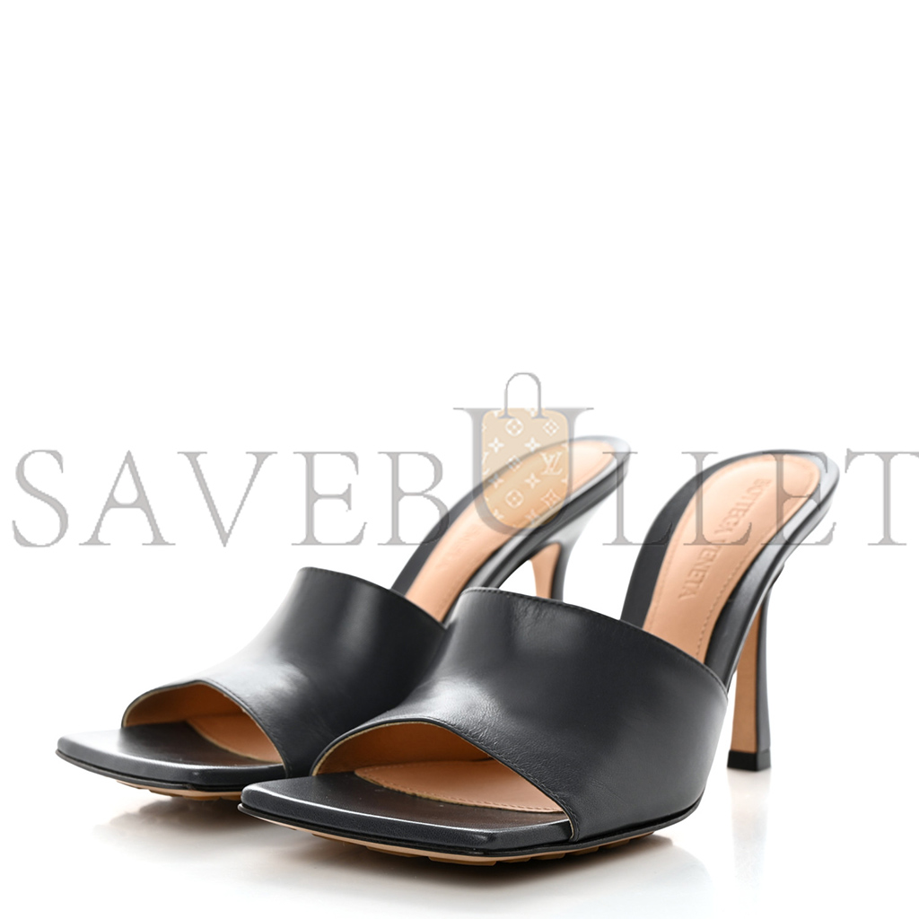 BOTTEGA VENETA LAMBSKIN STRETCH MULE SANDALS 36 LIGHT GRAPHITE 