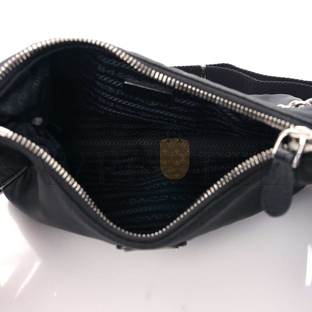 PRADA NYLON RE-EDITION 2005 SHOULDER BAG BLACK (22*18*6cm)