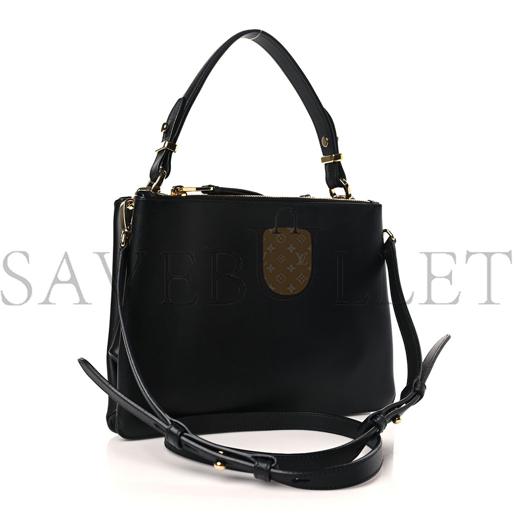 PRADA NEW CALFSKIN SMALL DEUX SHOULDER BAG BLACK (27*20*4cm)