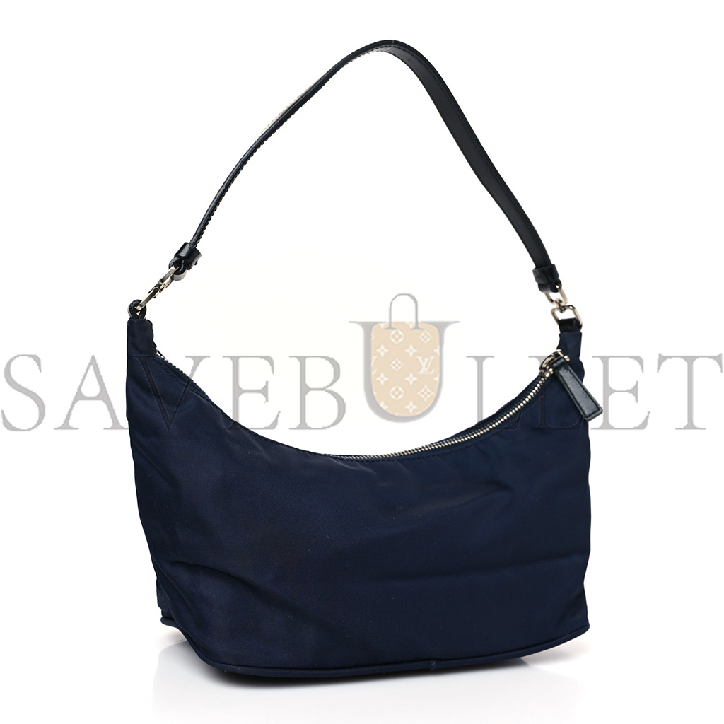 PRADA TESSUTO NYLON VITELLO HOBO NAVY (19*13*10cm)