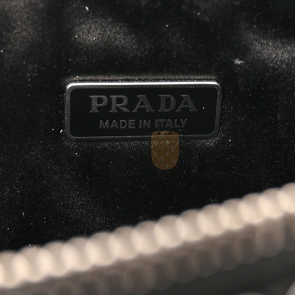 PRADA SATIN CRYSTAL TRIANGLE POUCH CRISTAL (26*15*6cm)