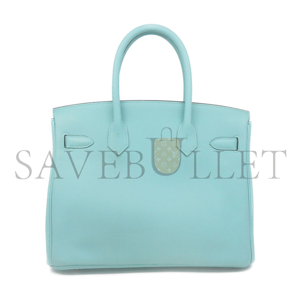 HERMES MASTER BIRKIN 30 TOGO LEATHER MACARON BLUE SILVER BUCKLE BAG 2160900331074 (30*20*13cm)