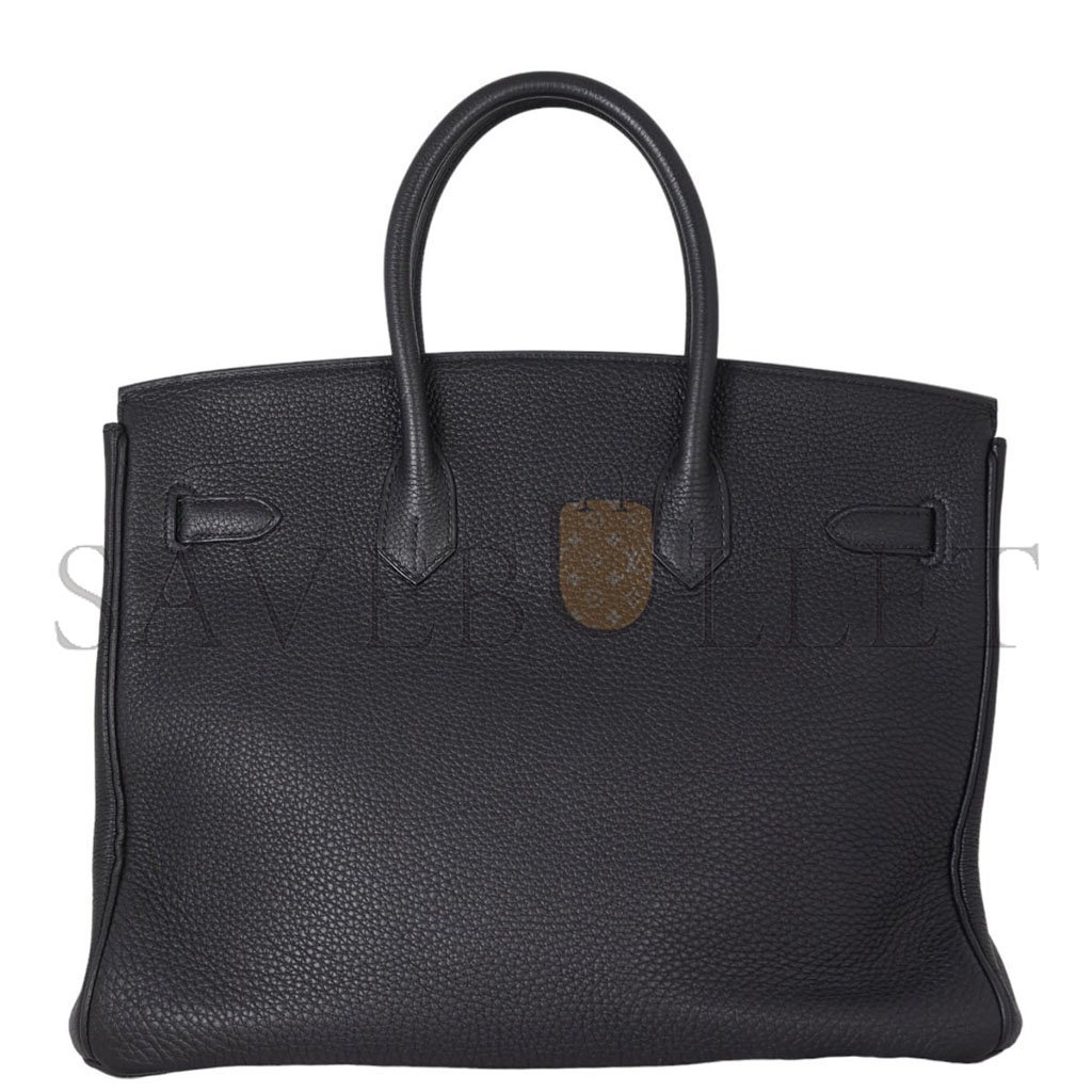 HERMES MASTER BIRKIN 35 TOGO LEATHER BLACK GOLD BUCKLE BAG H028369CC2Z (35*28*18cm)