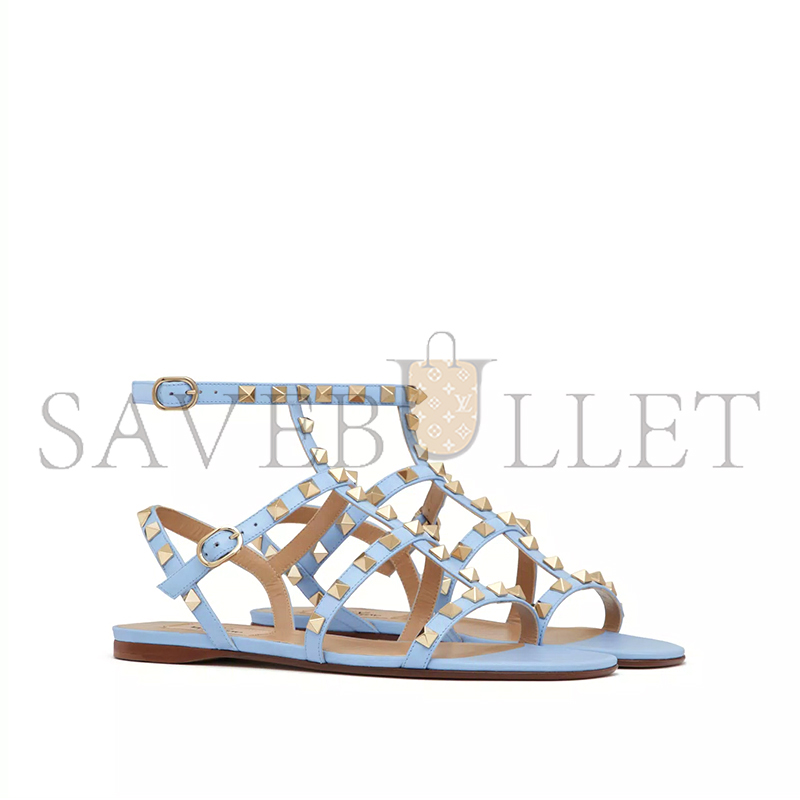 VALENTINO ROCKSTUD FLAT CALFSKIN SANDAL WITH STRAPS 4W2S0A05VOD_ZQW VALENTINO ROCKSTUD FLAT CALFSKIN SANDAL WITH STRAPS 4W2S0A05VOD_ZQW