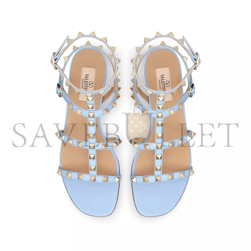 VALENTINO ROCKSTUD FLAT CALFSKIN SANDAL WITH STRAPS 4W2S0A05VOD_ZQW VALENTINO ROCKSTUD FLAT CALFSKIN SANDAL WITH STRAPS 4W2S0A05VOD_ZQW