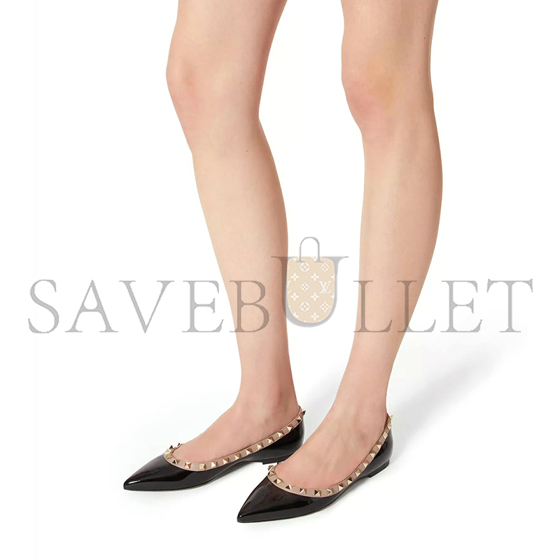 VALENTINO PATENT ROCKSTUD BALLET FLAT 5W2S0403VNW_N91 VALENTINO PATENT ROCKSTUD BALLET FLAT 5W2S0403VNW_N91