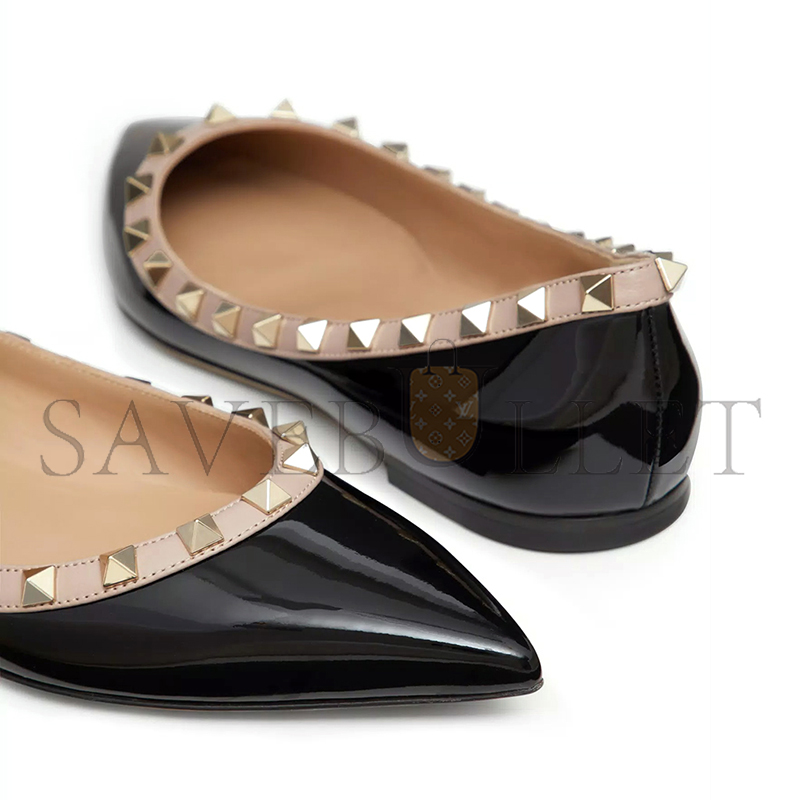 VALENTINO PATENT ROCKSTUD BALLET FLAT 5W2S0403VNW_N91 VALENTINO PATENT ROCKSTUD BALLET FLAT 5W2S0403VNW_N91