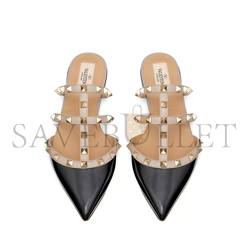 VALENTINO ROCKSTUD PATENT-LEATHER MULE 5W2S0H15VNW_N91 VALENTINO ROCKSTUD PATENT-LEATHER MULE 5W2S0H15VNW_N91