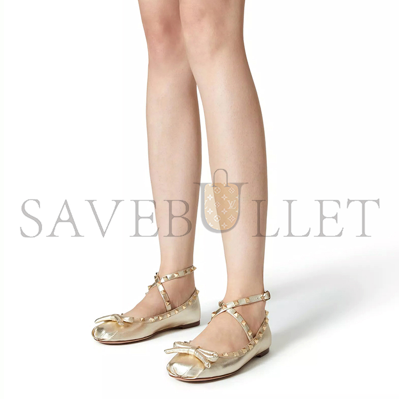 VALENTINO ROCKSTUD LAMINATED NAPPA LEATHER BALLERINA 4W2S0HB6JXH_R16 VALENTINO ROCKSTUD LAMINATED NAPPA LEATHER BALLERINA 4W2S0HB6JXH_R16