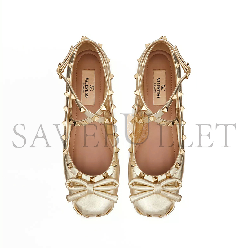 VALENTINO ROCKSTUD LAMINATED NAPPA LEATHER BALLERINA 4W2S0HB6JXH_R16 VALENTINO ROCKSTUD LAMINATED NAPPA LEATHER BALLERINA 4W2S0HB6JXH_R16