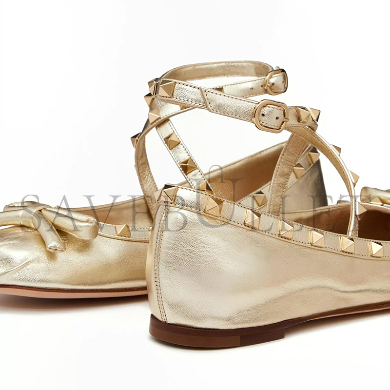 VALENTINO ROCKSTUD LAMINATED NAPPA LEATHER BALLERINA 4W2S0HB6JXH_R16 VALENTINO ROCKSTUD LAMINATED NAPPA LEATHER BALLERINA 4W2S0HB6JXH_R16