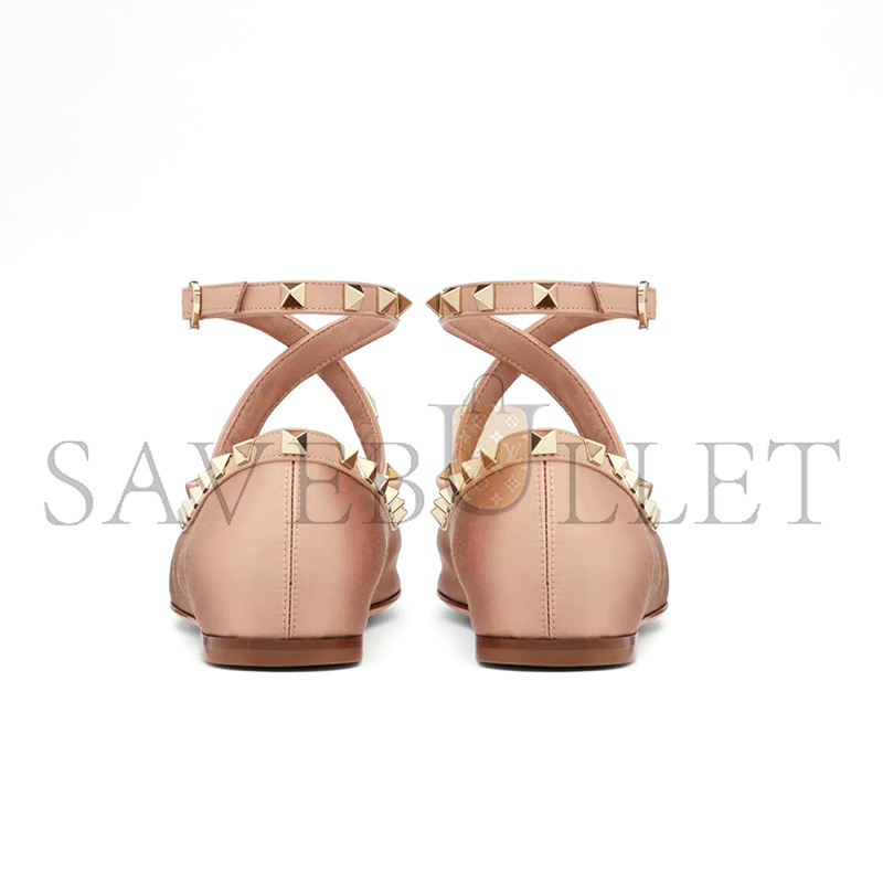 VALENTINO ROCKSTUD SATIN BALLERINA 4W2S0HB6SWH_GF9 VALENTINO ROCKSTUD SATIN BALLERINA 4W2S0HB6SWH_GF9