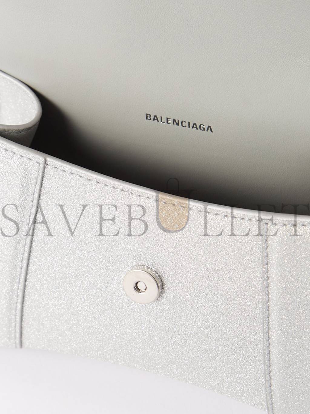 BALENCIAGA SILVER HOURGLASS XS GLITTER FAUX-LEATHER BAG MATCHESFASHION US (19*12*6.6cm)