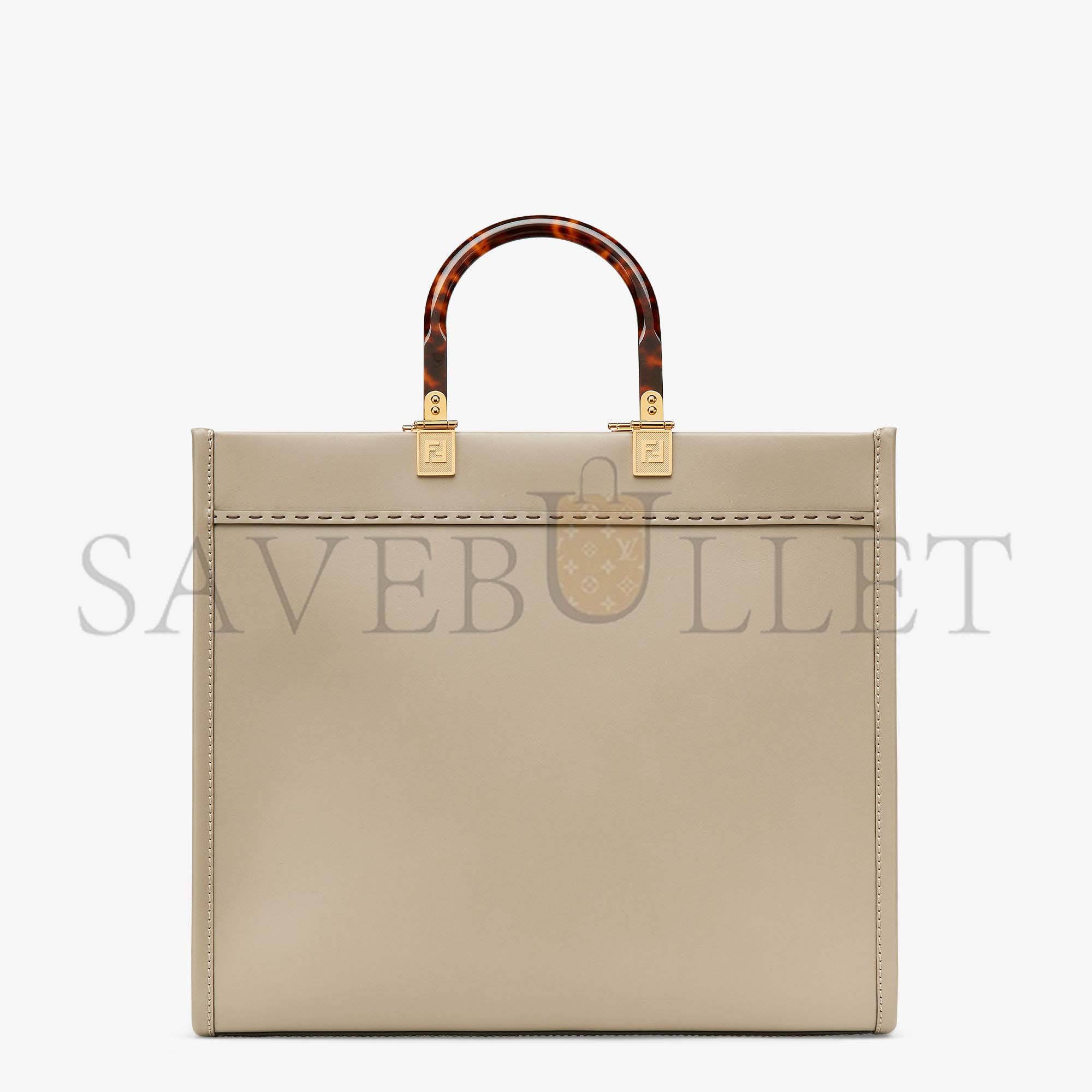 FENDI SUNSHINE MEDIUM - DOVE GRAY LEATHER SHOPPER 8BH386ABVLF0E65 (35*31*17cm)