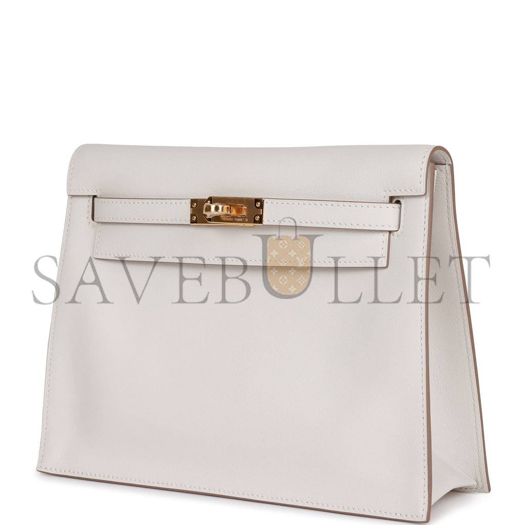 HERMES KELLY DANSE GRIS PERLE SWIFT GOLD HARDWARE (22*16*7cm)