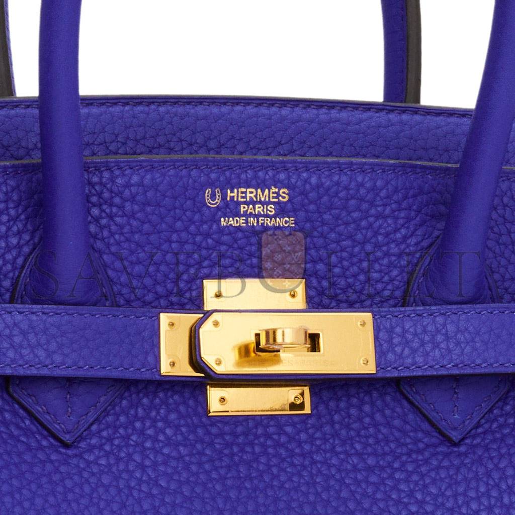 HERMES SPECIAL ORDER (HSS) BIRKIN 35 BLEU ELECTRIC VERSO CLEMENCE GOLD HARDWARE (35*25*18cm)