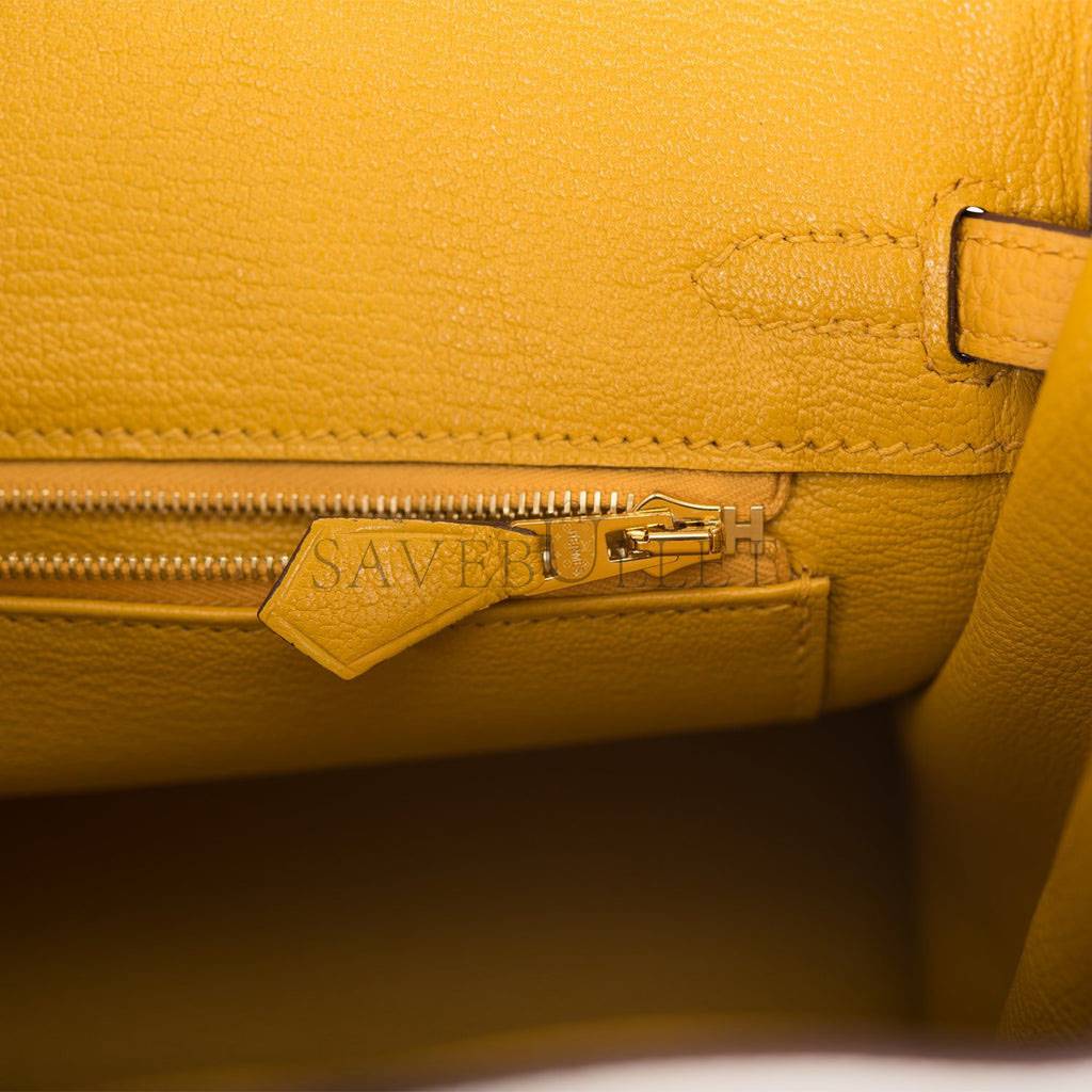 HERMES SPECIAL ORDER (HSS) BIRKIN 25 CRAIE AND JAUNE AMBRE TOGO BRUSHED GOLD HARDWARE HANDMADE (25cm)