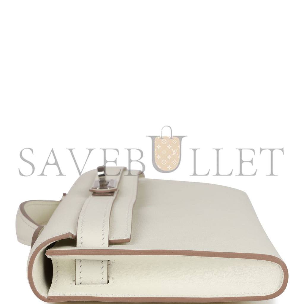 HERMES KELLY CUT MUSHROOM SWIFT PALLADIUM HARDWARE (30*12*3cm)