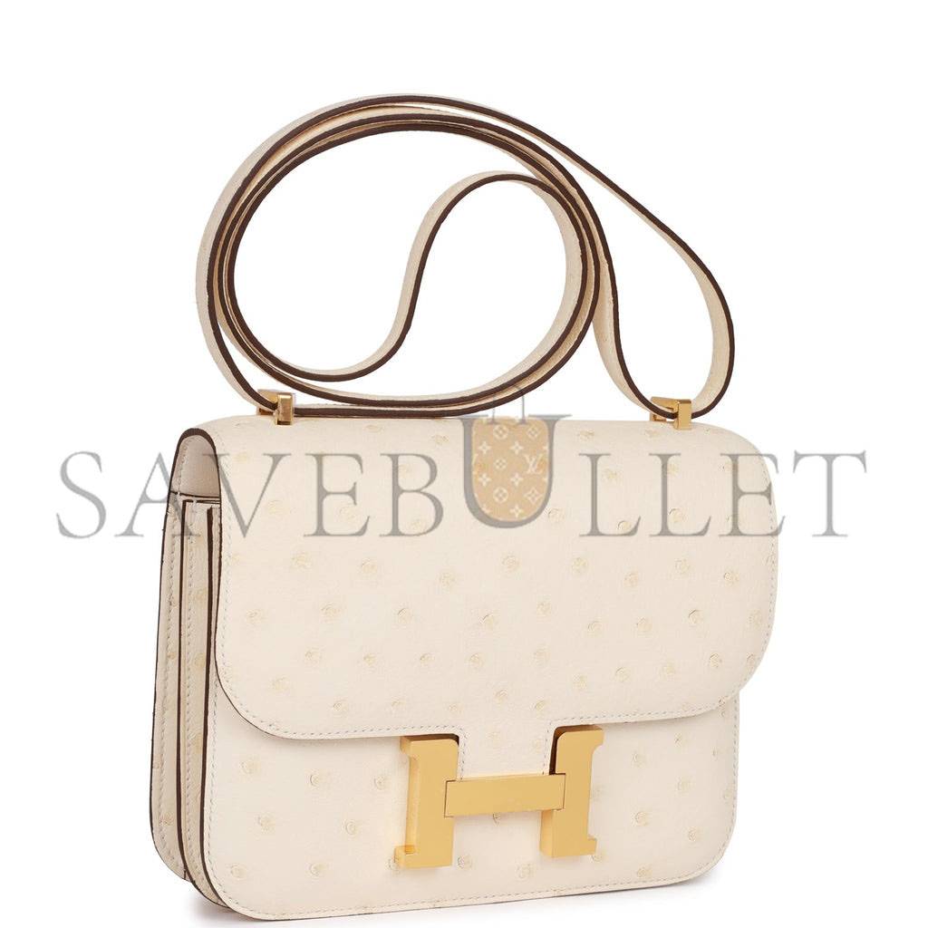 HERMES CONSTANCE 18 NATA OSTRICH GOLD HARDWARE 39861962506334 (18cm)