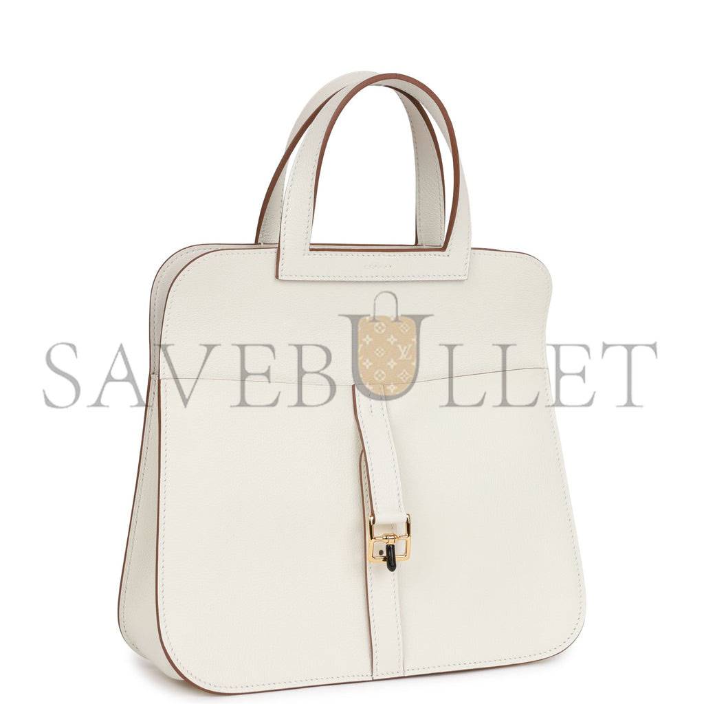 HERMES HALZAN 25 WHITE EVERCOLOR GOLD HARDWARE (25cm)