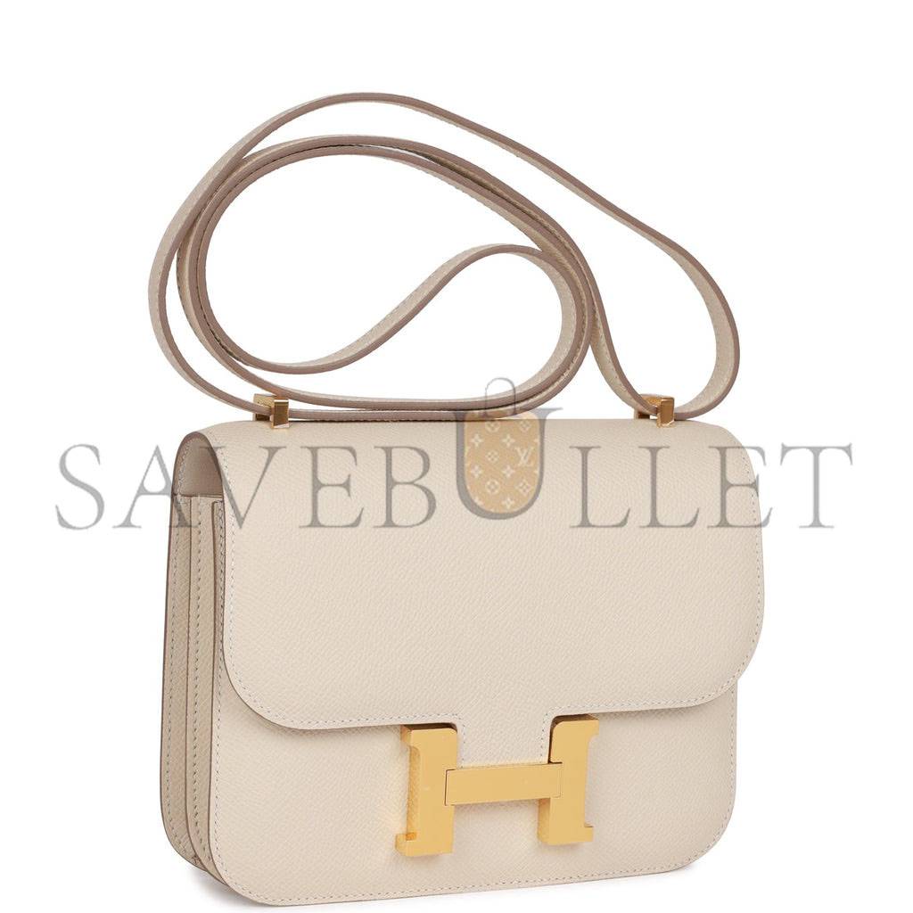 HERMES CONSTANCE 18 CRAIE EPSOM GOLD HARDWARE (18cm)