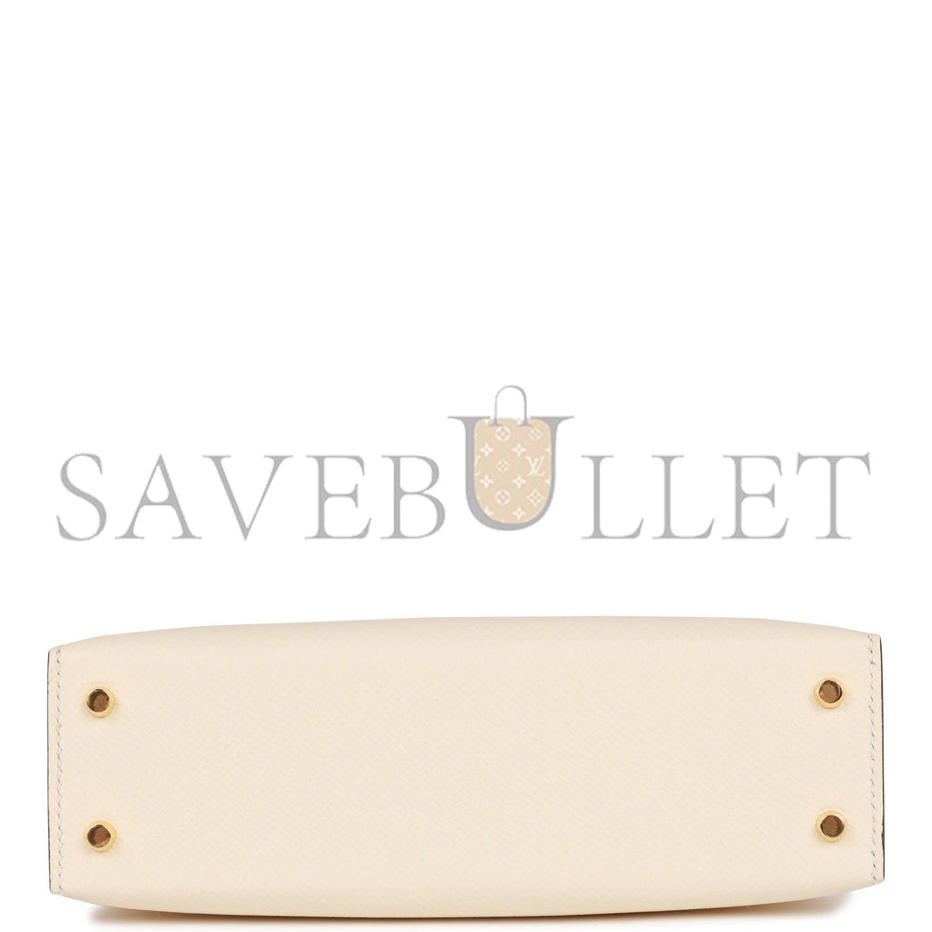 HERMES MINI KELLY SELLIER 20 NATA EPSOM GOLD HARDWARE (19*12*5.5cm)