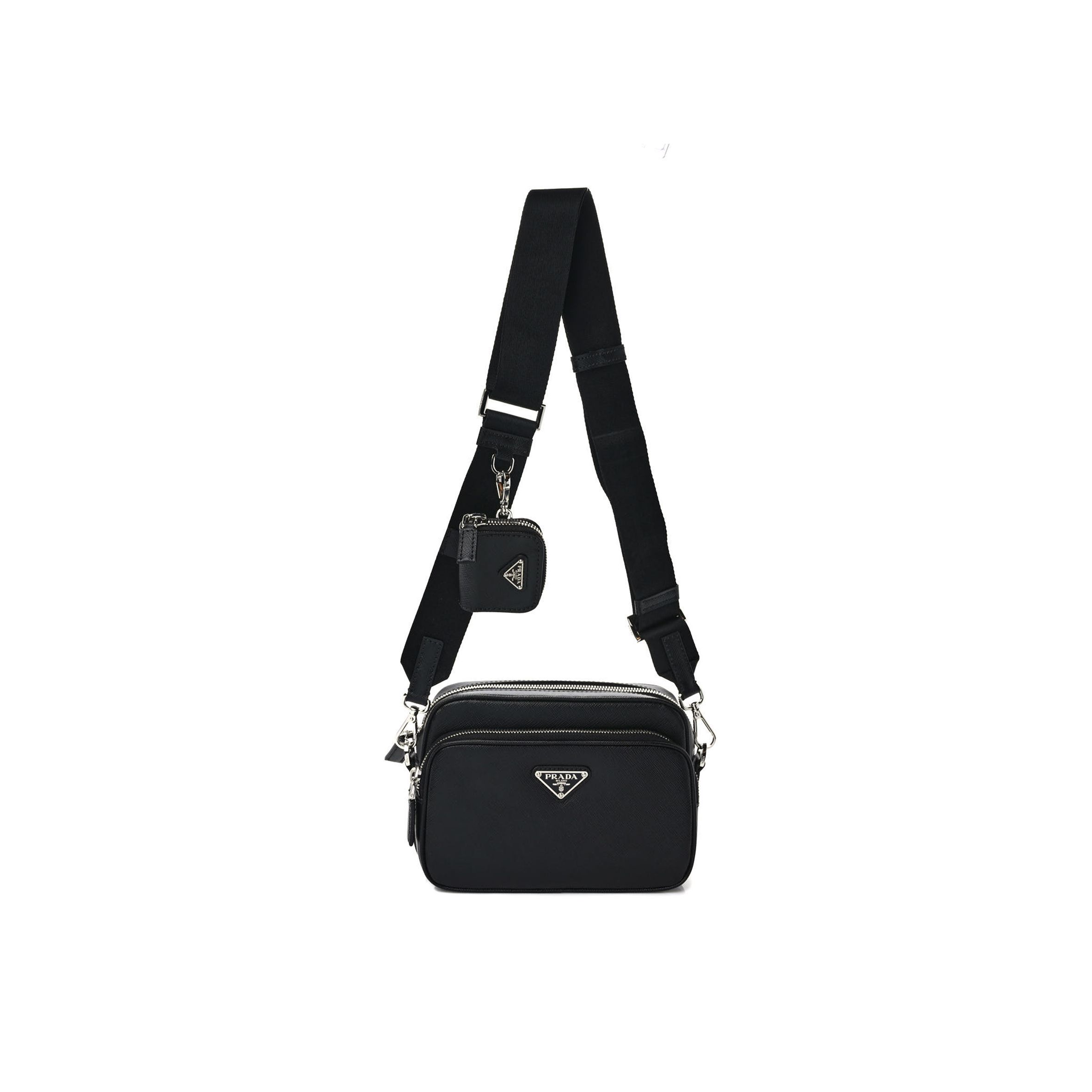 PRADA SAFFIANO SHOULDER BAG BLACK (20*14*8cm)