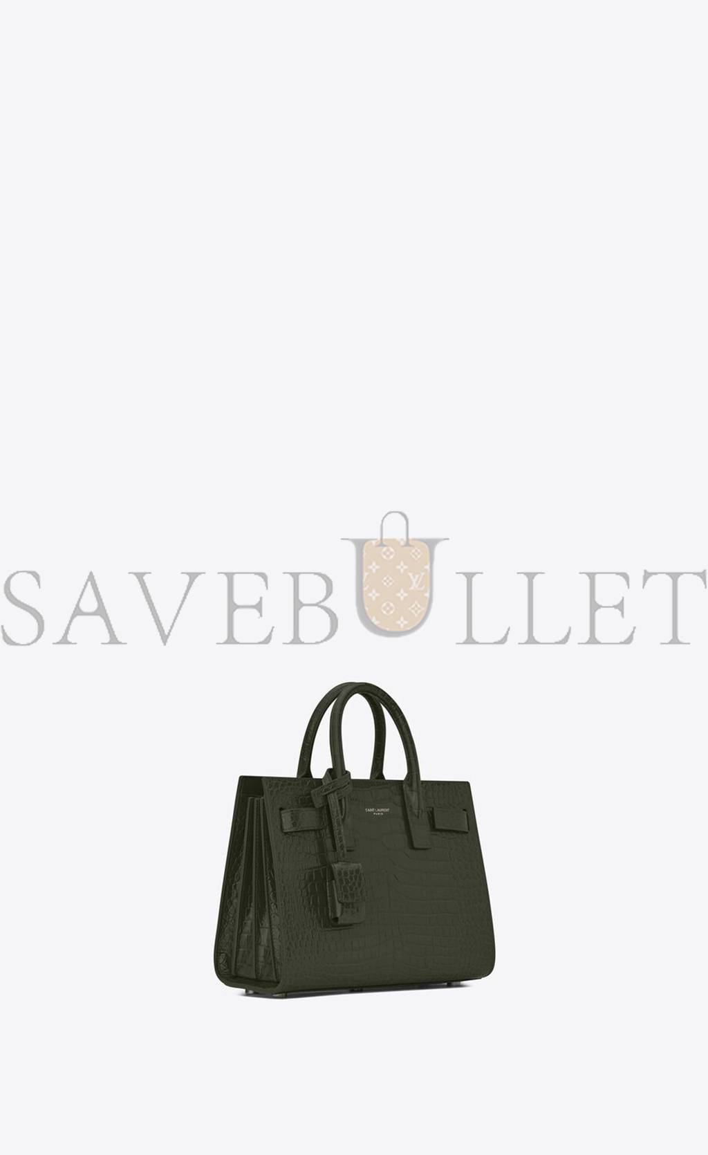 YSL SAC DE JOUR NANO IN EMBOSSED CROCODILE SHINY LEATHER 392035DND1N3045 (22*18*10.5cm)