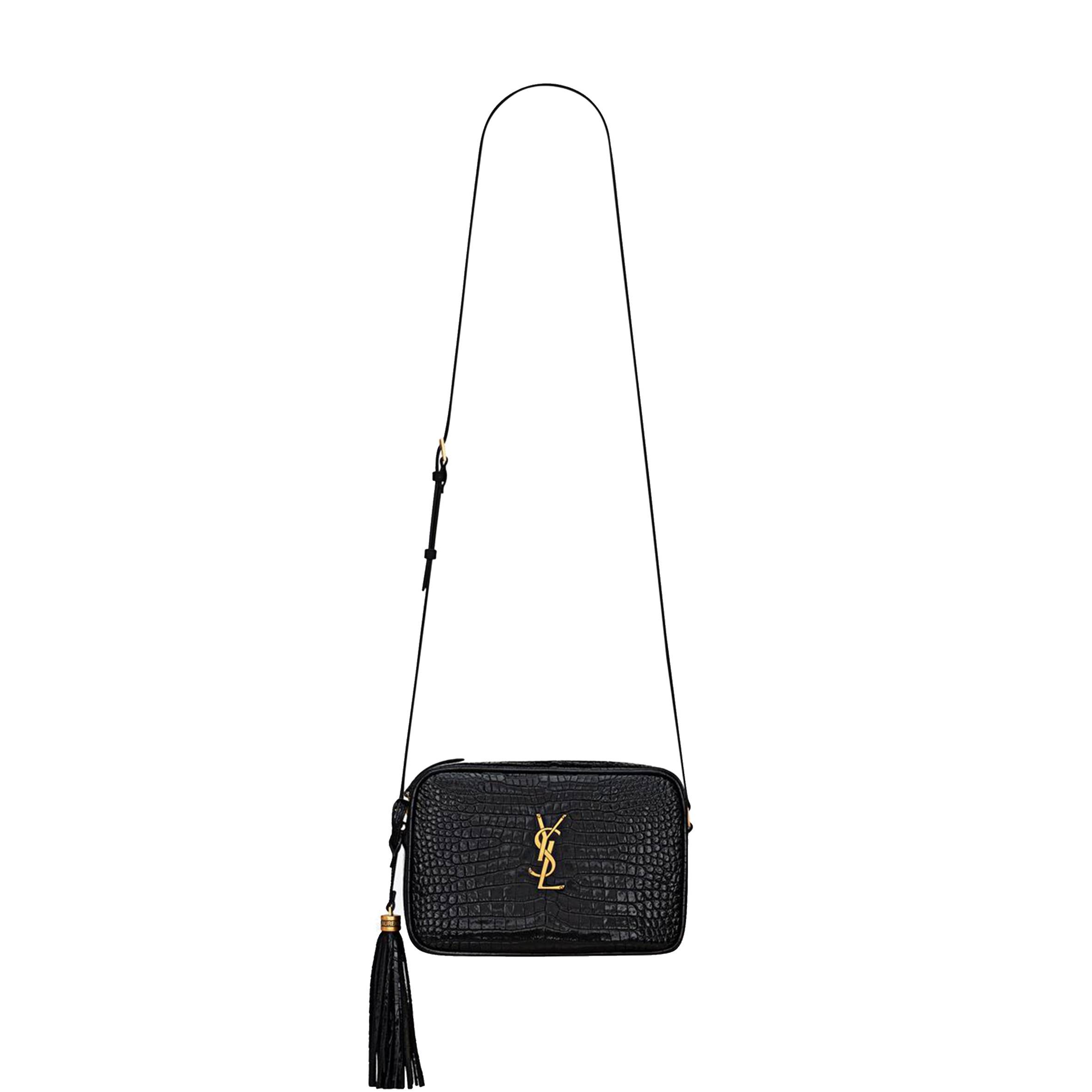 YSL LOU CAMERA BAG IN CROCODILE-EMBOSSED SHINY LEATHER 612542DND0W1000 (23*16*6cm)