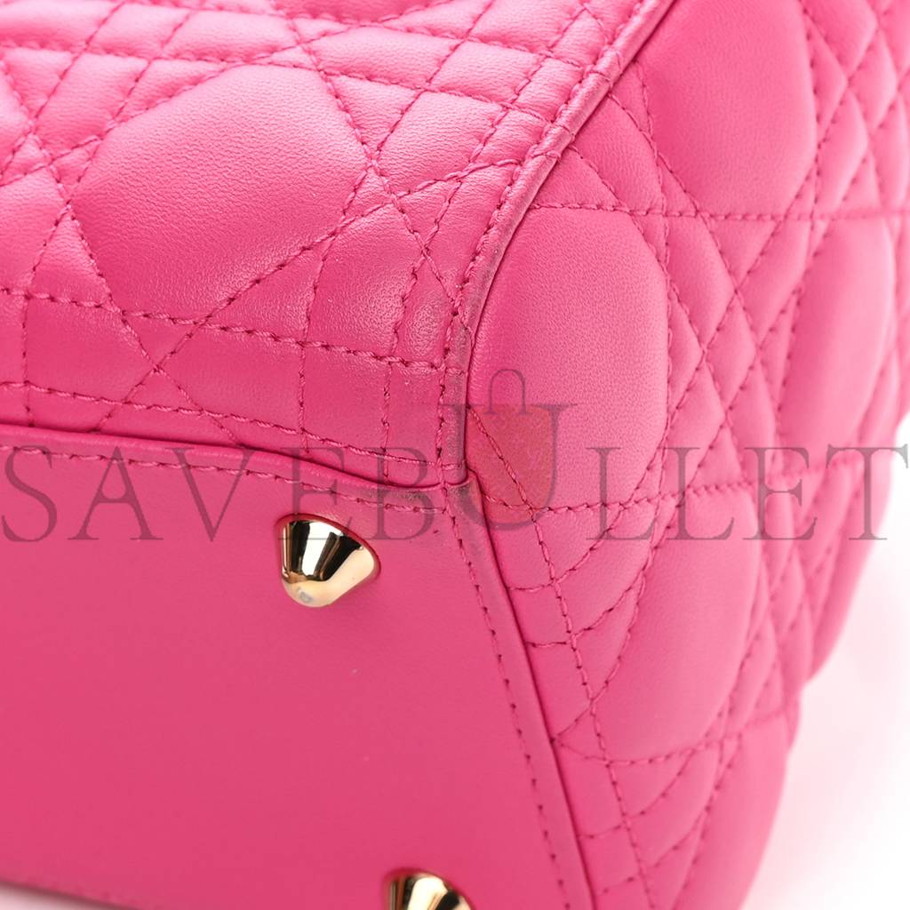 DIOR LAMBSKIN CANNAGE LARGE LADY DIOR FUCHSIA (32*25*8.9cm)